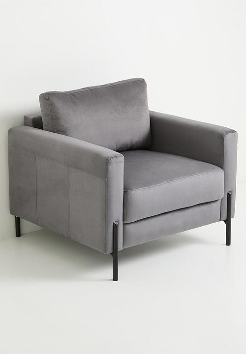 Sixth Floor - Hadley velvet single seater - grey