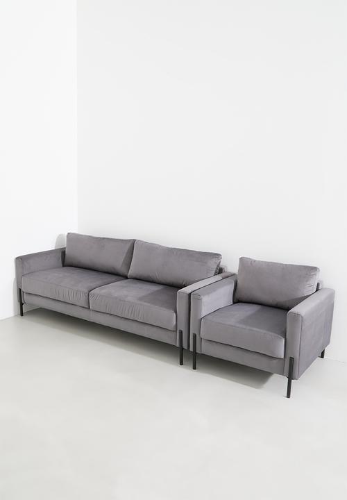 Sixth Floor - Hadley velvet single seater - grey