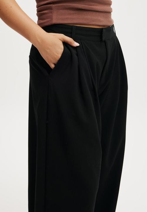 Cotton On - Izzy pleated suiting pant - black