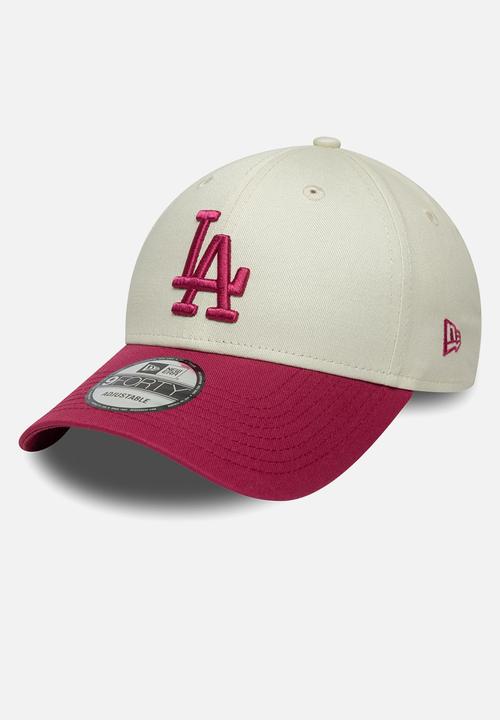 New Era - Side Script 9Forty® Los Angeles Dodgers - ivory/maroon
