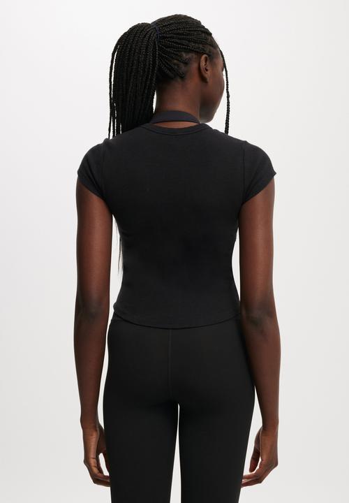Cotton On - Active Curved Hem Baby Tee - Black