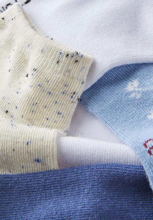 Rubi - 5Pk Ankle Sock - Blue Floral Mix