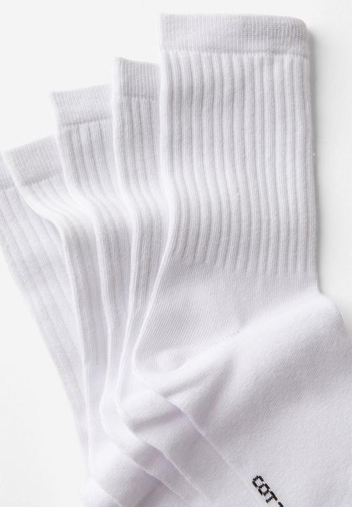 Rubi - 5Pk Crew Sock - White
