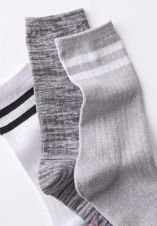 Cotton On - Body Crew Socks 3Pk/Greyscale