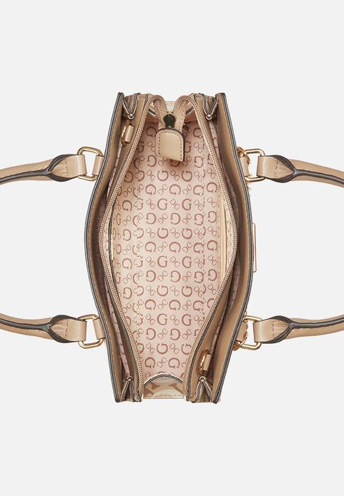GUESS - Bandera satchel-beige