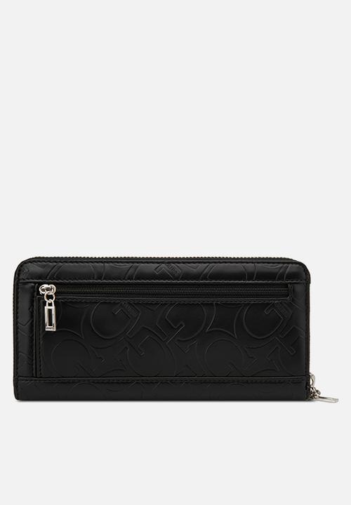 GUESS - Abbas large zip around purse - black