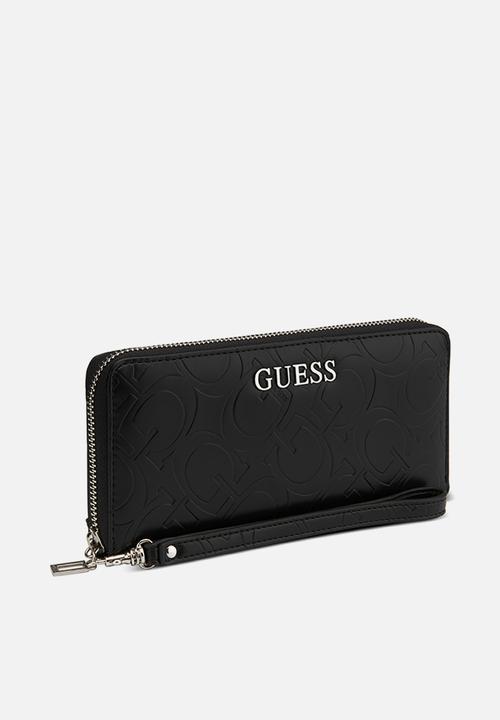 GUESS - Abbas large zip around purse - black