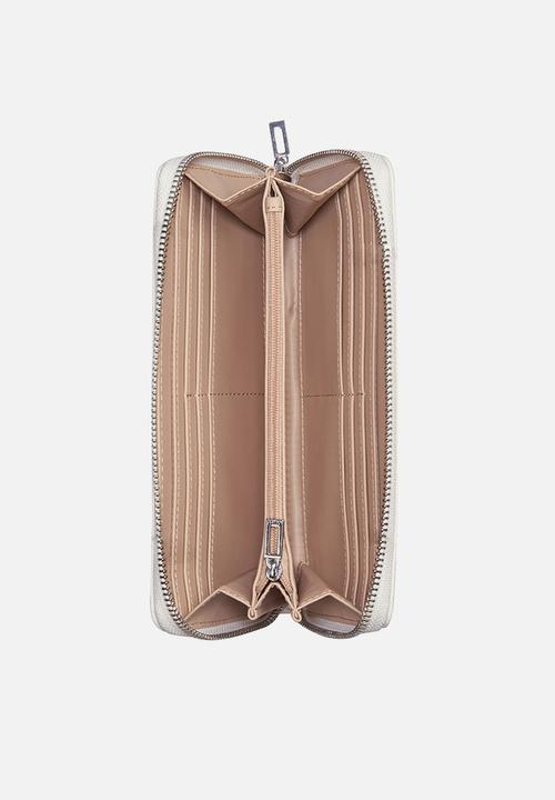 GUESS - Abbas large zip around purse - cream
