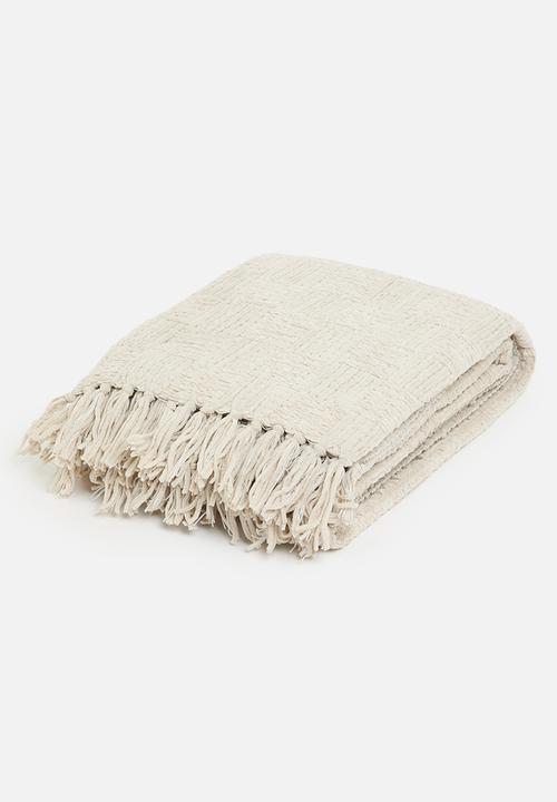 Sixth Floor - Chenille throw - stone