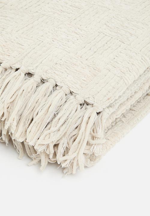 Sixth Floor - Chenille throw - stone