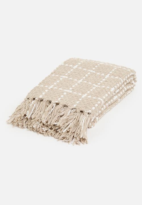 Sixth Floor - Chenille check throw - natural