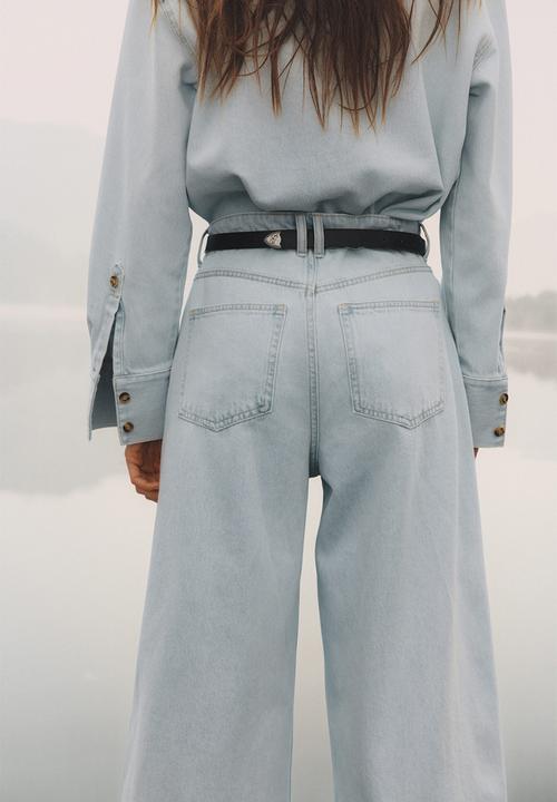 H&M - Wide high jeans - pale denim blue