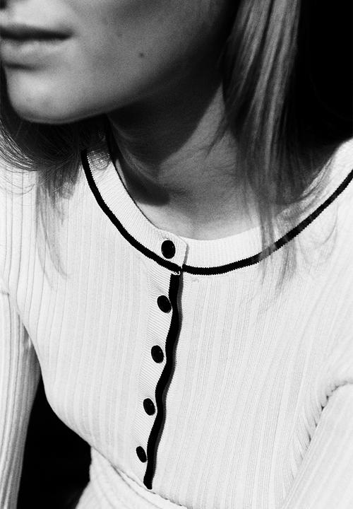 H&M - Rib-knit top - cream