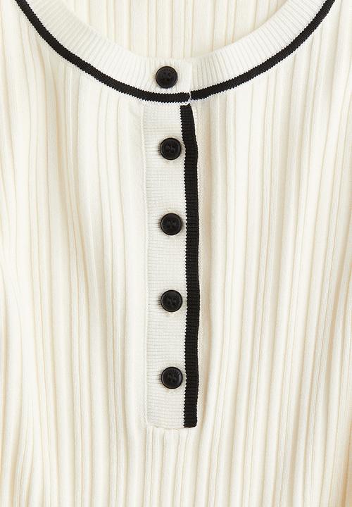 H&M - Rib-knit top - cream