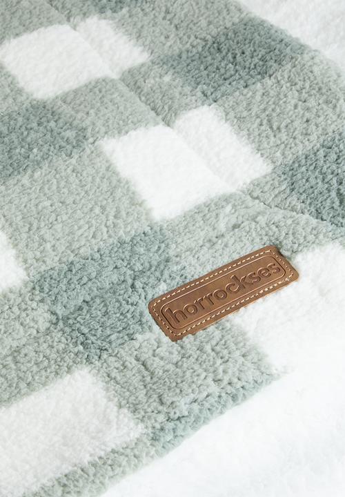 Horrockses - Sherpa Check Throw - Sage