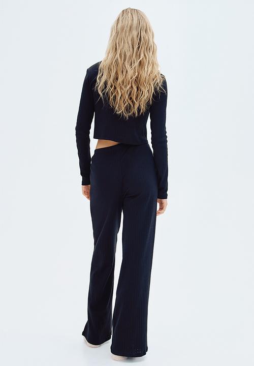 H&M - Pointelle cotton pyjamas - black