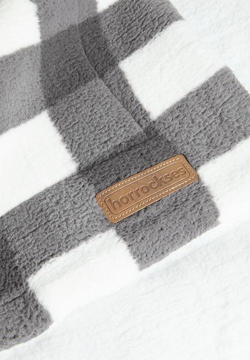 Horrockses - Sherpa Check Throw Grey