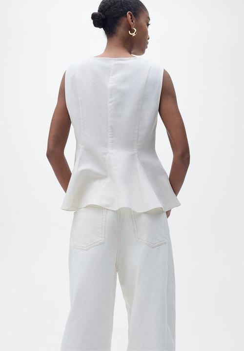 MANGO - Top Pep - Light Beige