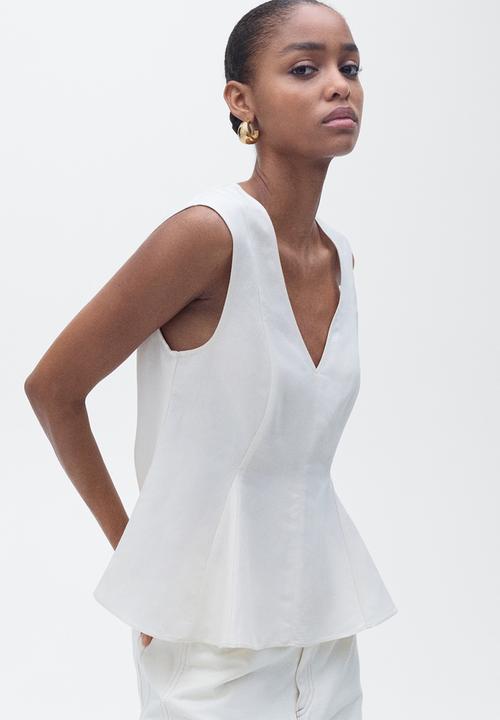 MANGO - Top Pep - Light Beige