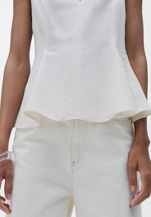 MANGO - Top Pep - Light Beige