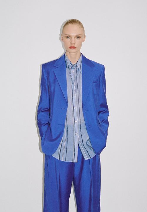 MANGO - Blazer Palma - Medium Blue