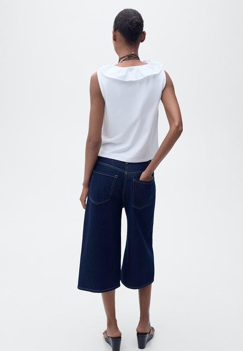 MANGO - Top Volant - White