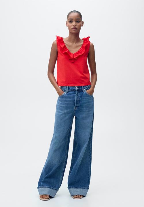 MANGO - Top Volant - Red