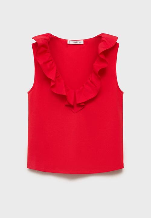 MANGO - Top Volant - Red