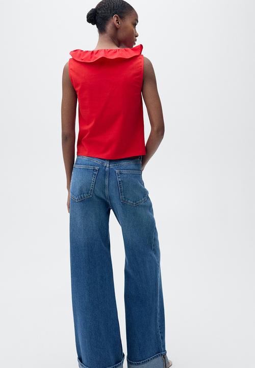 MANGO - Top Volant - Red