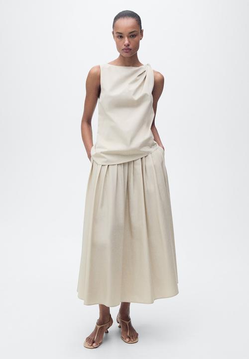 MANGO - Top Indo - Light Beige
