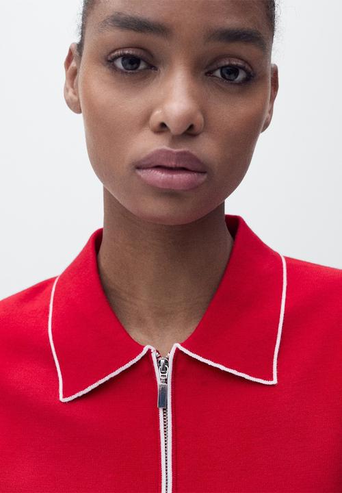 MANGO - Sweater Piped - Red