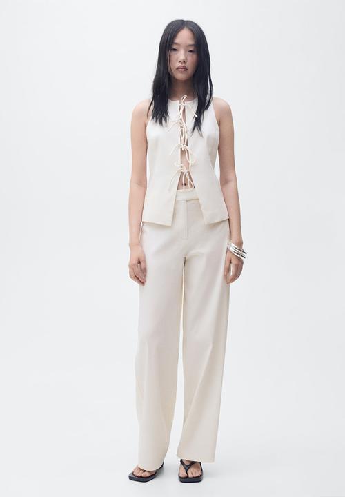 MANGO - Trousers Ana - Light Beige