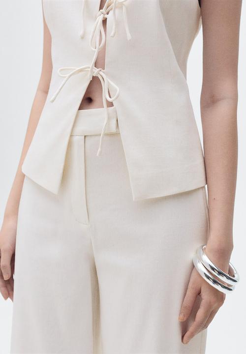 MANGO - Trousers Ana - Light Beige