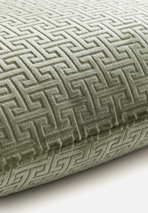H&M - Patterned cushion cover - light dusty green/patterned