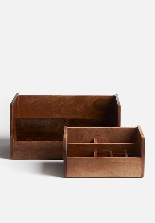 H&M - Small wooden organiser - dark brown