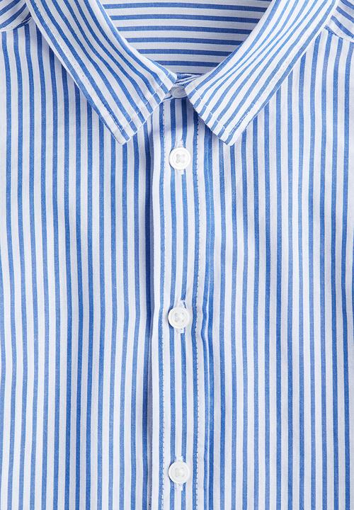 H&M - Long-sleeved cotton shirt - blue striped
