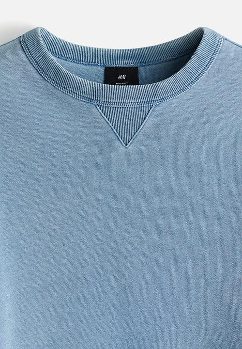 H&M - Regular fit washed sweatshirt - light blue