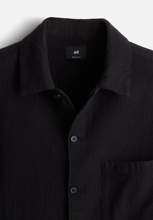 H&M - Regular fit textured shirt - black