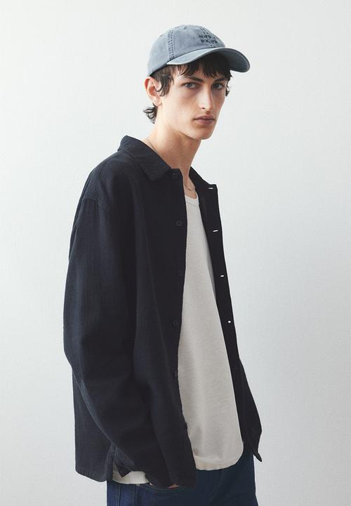 H&M - Regular fit textured shirt - black