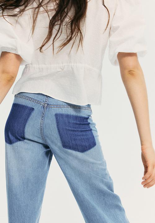 H&M - Wide high jeans - light denim blue