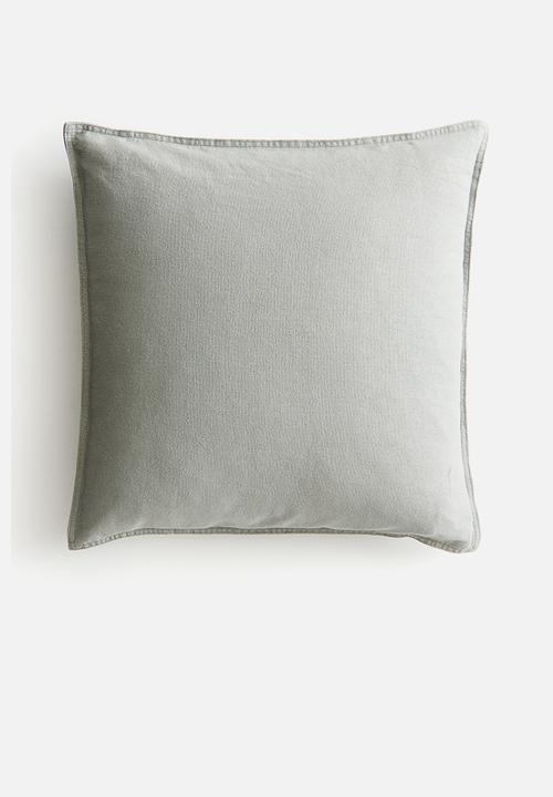 Linen-blend cushion cover - sage green