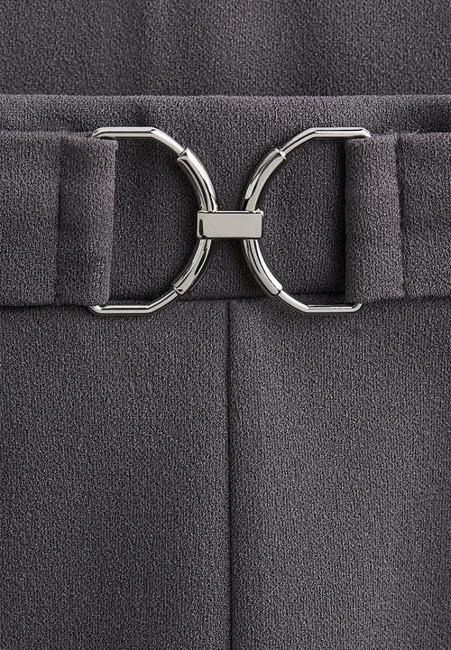 H&M - Buckle-detail tailored trousers - dark grey