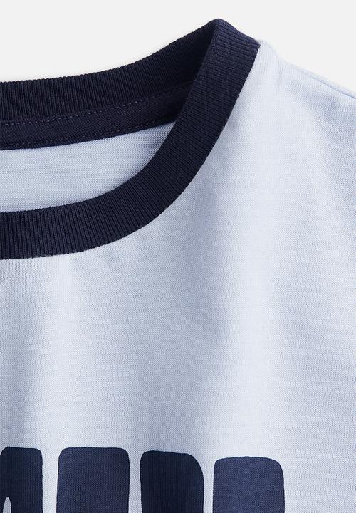 H&M - Printed t-shirt - light blue mi amore