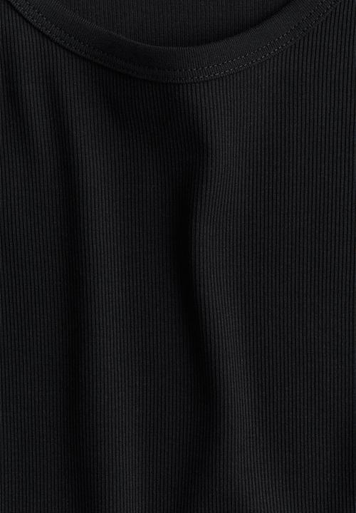 H&M - Ribbed t-shirt - black