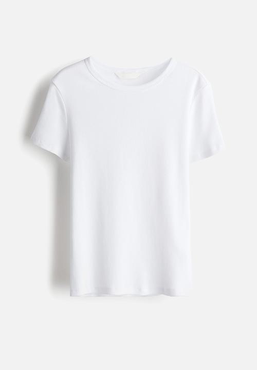 H&M - Ribbed t-shirt - white