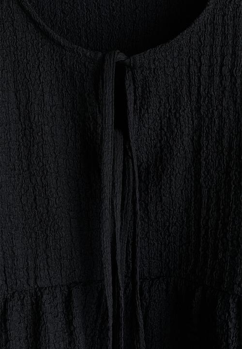 H&M - Crinkled tie-detail top - black