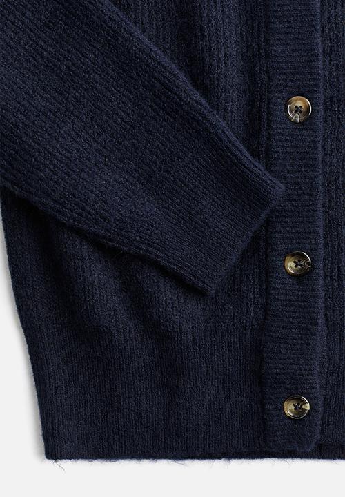 H&M - Rib-knit cardigan - navy blue