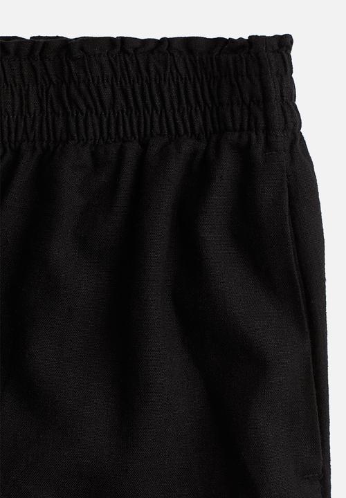 H&M - Linen-blend shorts - black