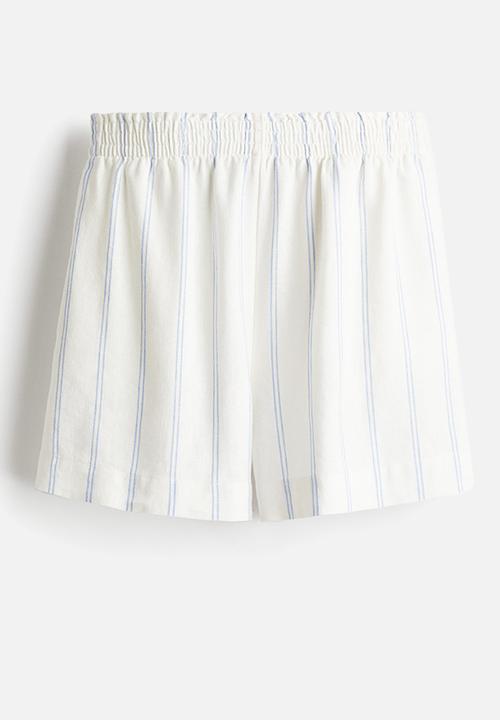 H&M - Linen-blend shorts - white striped