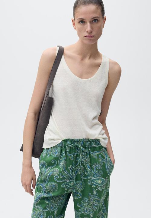 MANGO - Trousers Mamba - Green